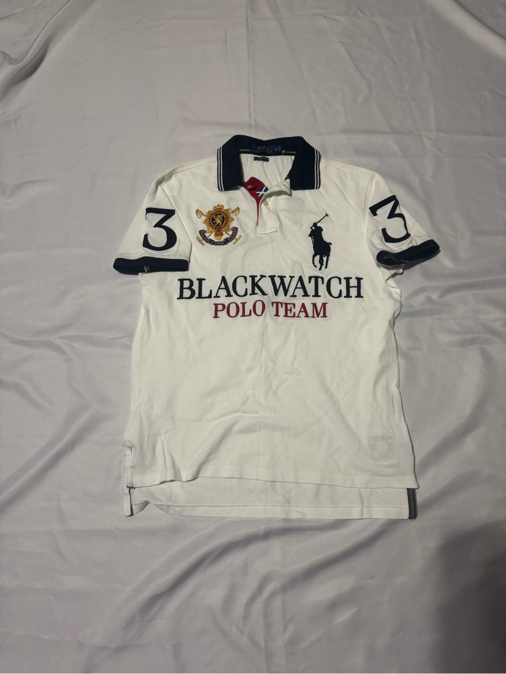 Polo by Ralph Lauren White Blackwatch Polo Team Embroidered Shirt